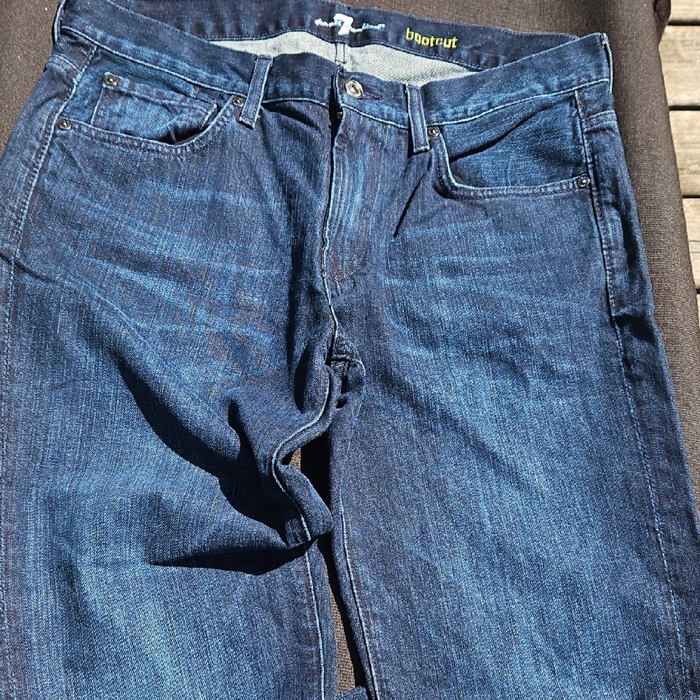 7 For All Mankind Dark Blue Boot‎ Cut Jeans